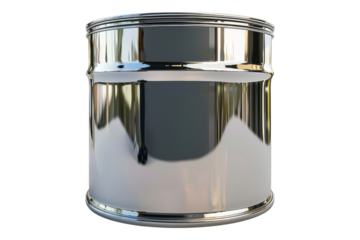 Empty paint can isolated on transparent background