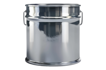 Empty paint can isolated on transparent background