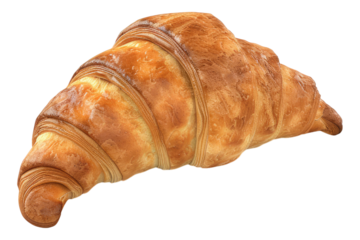 Fresh Croissant isolated on transparent background