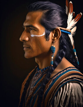 Retrato de un indio nativo de Am&eacute;rica del norte