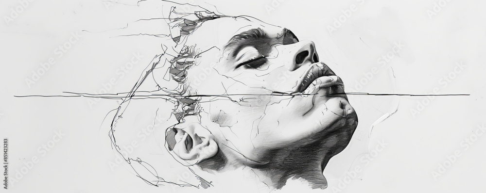 Poster a line drawing that captures the essence of a subject with simple strokes.