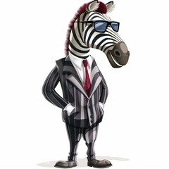 Fototapeta premium Zebra business casual fashion