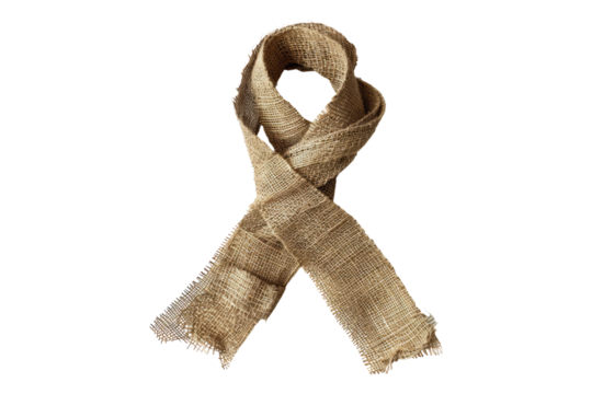 Hemp ribbon isolated on transparent background