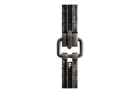 Iron zip isolated on transparent background