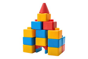 Toy building blocks isolated on transparent background