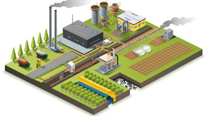 A schematic diagram illustrating the flow of energy within a biome, showcasing the interconnected relationships between producers, consumers, and decomposers in an ecosystem