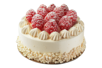Lychee delight cake isolated on transparent background