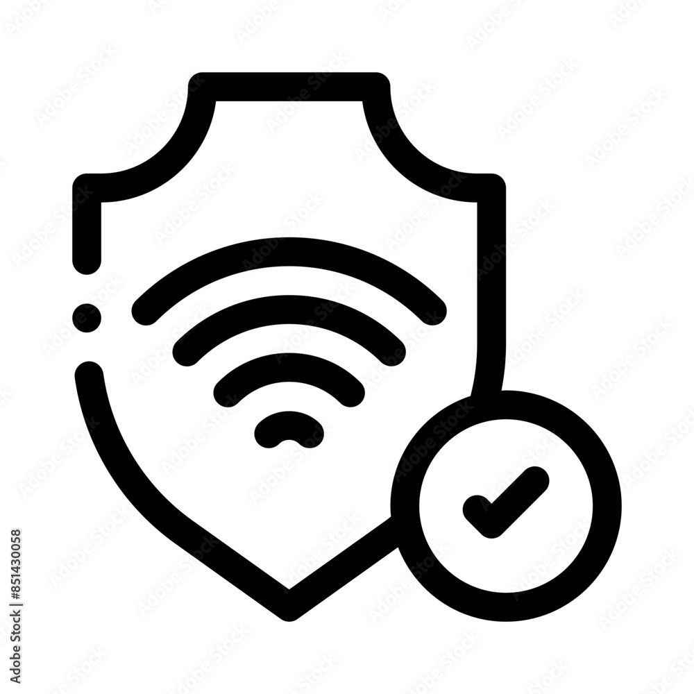 Wall mural secure line icon