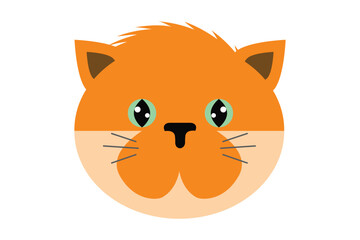Cute Cat Flat Sticker Design