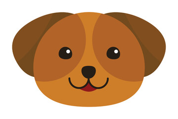 Cute Dog Flat Sticker Design