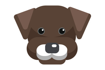 Cute Dog Flat Sticker Design