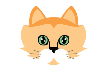 Cute Cat Flat Sticker Design
