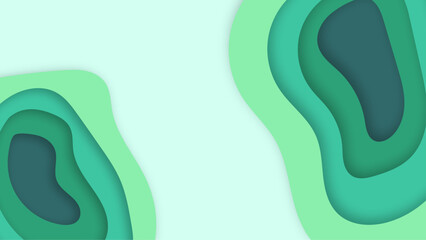 Papercut wave style abstract background with cheerful color and shadow