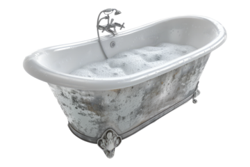 Tub scrubbing isolated on transparent background