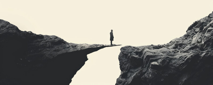 A minimalist composition using negative space to create a sense of depth and mystery, inviting the viewer to interpret the hidden meanings.