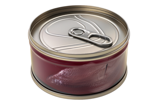 Tuna can isolated on transparent background