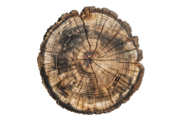 Tree slice circle sign isolated on transparent background