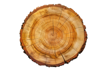 Tree slice circle sign isolated on transparent background