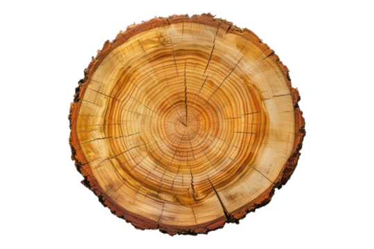 Tree slice circle sign isolated on transparent background