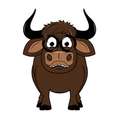 Cute Cartoon Bull