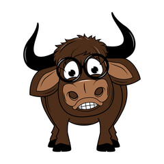Obraz premium Cute Cartoon Bull