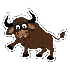 Cute Cartoon Bull