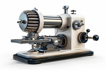 Fototapeta premium A variable speed bench grinder with a sturdy base and builtin work light, white background