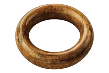 Wooden ring isolated on transparent background 