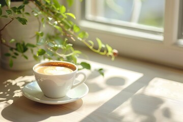 Cozy Coffee Break Setup. Warm and inviting coffee drinking scenario concept