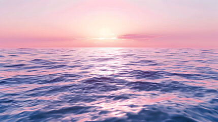 Obraz premium A calm ocean with a soft pastel sunset.