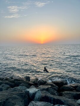 sunset on the sea