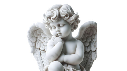 Cherub marble statue isolate on transparant background