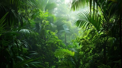 Naklejka premium Lush Tropical Rainforest