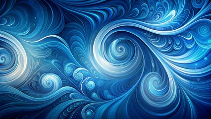 Abstract blue swirling pattern with white highlights