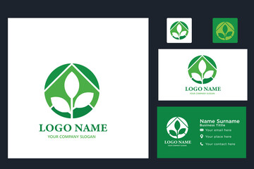  leaf logo design ready vector template