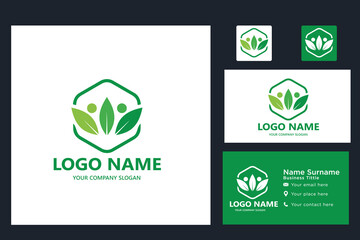  leaf logo design ready vector template