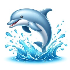 Obraz premium Dolphin isolated on white background. Generative AI.