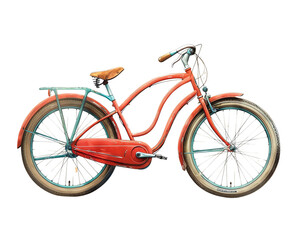 red bicycle isolated on white