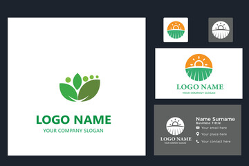  leaf logo design ready vector template