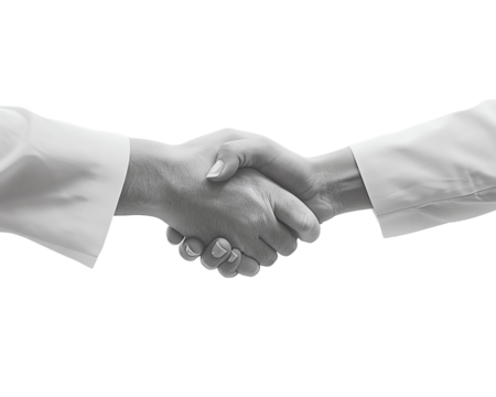 handshake isolated on white background