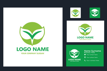  leaf logo design ready vector template