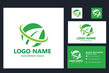  leaf logo design ready vector template