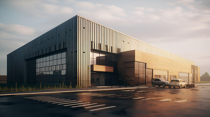 Obraz premium Modern logistics warehouse building structure. 