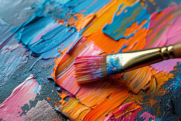 Obraz premium Oil painting. Abstract art background. Brush and palette.