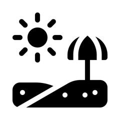beach glyph icon