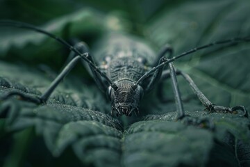 the green leaf insect close-up