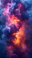 Fototapeta premium Vibrant abstract multicolored smoke effect on a bright background