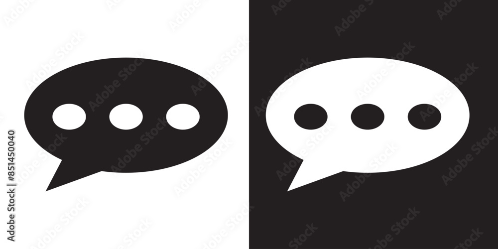 Wall mural Speech bubble sign and symbol vector illustration. Chat, comment or message Speech Bubble icon.  flat style icon isolated on white background.