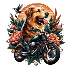 A dog design drawing graphic on a motorcycle eyecatching highquality engaging optimized engaging.