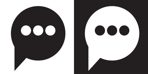 Speech bubble sign and symbol vector illustration. Chat, comment or message Speech Bubble icon.  flat style icon isolated on white background.